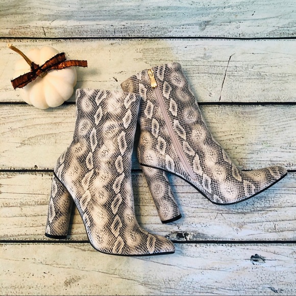 Lulus Shoes - Lulus mamba gray snake print mid calf boots 9